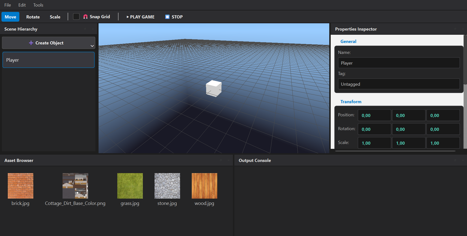 Interface da Prism Engine