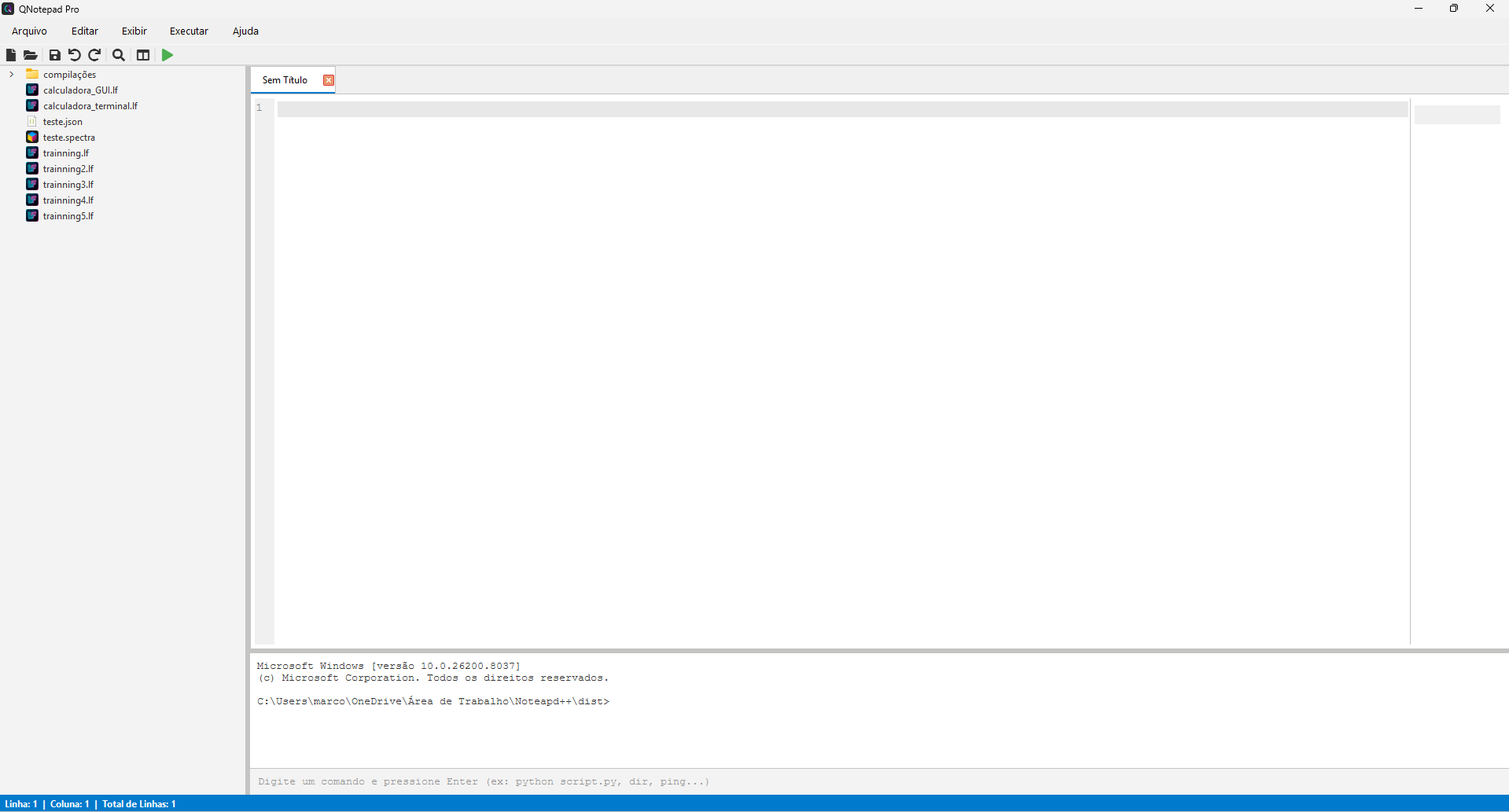 Interface do QNotepad Pro